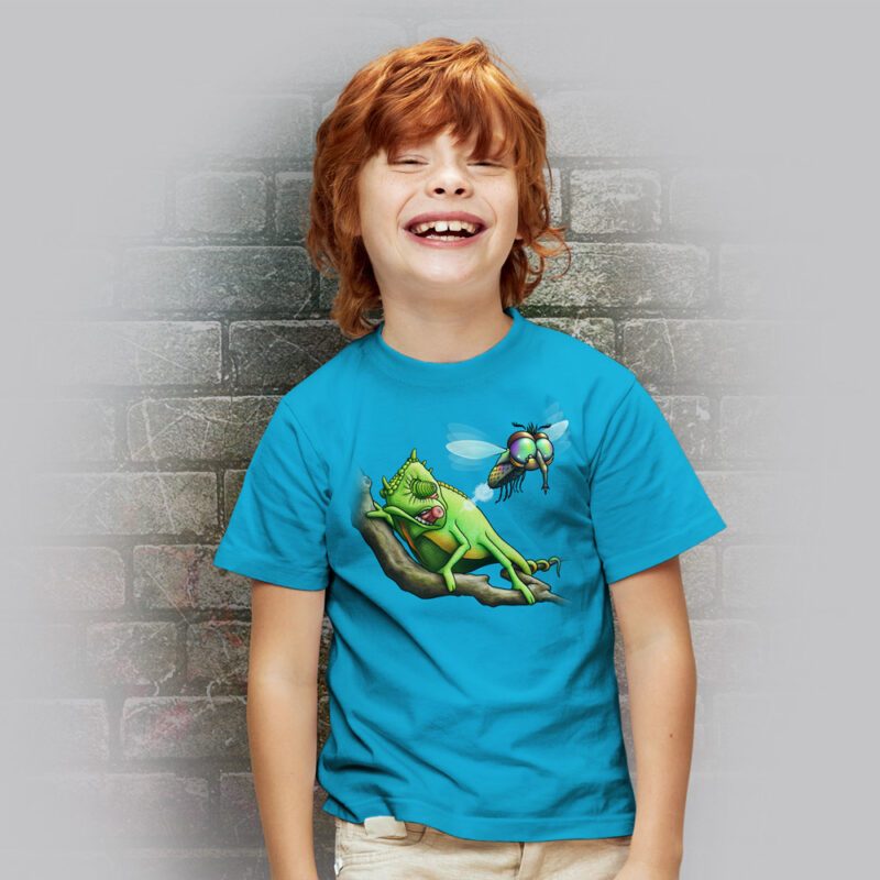 Funnyfriend T-Shirt Kids Chamäleon aqua