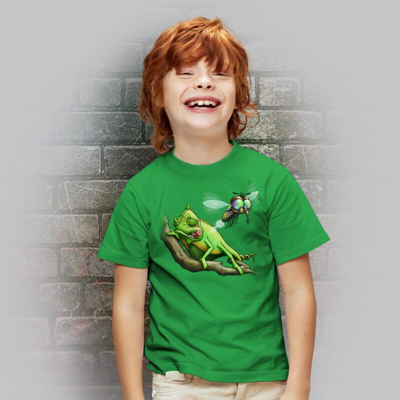 Funnyfriend T-Shirt Kids Chamäleon kelly green