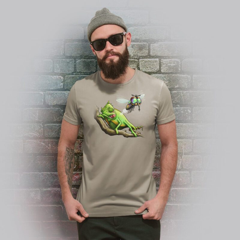 Funnyfriend T-Shirt Herren Chamäleon khaki